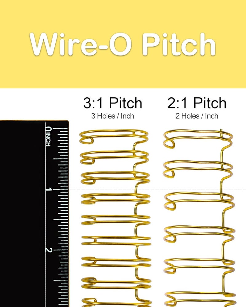 RAYSON WR21254M Wire Binding Spines, Multicolor, 2:1 Pitch Double Loop Binding Wires 1 Inch, 21-Loop Wire Ring Pack of 50 with Black, Gold, Blue, White, Silver - Image 3